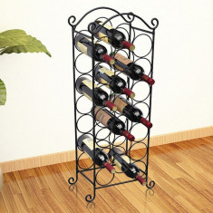 Suport sticle de vin pentru 21 de sticle, metal foto