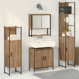 Cumpara ieftin Set de mobilier pentru baie 4 buc. Maro 33 x 33 x 185,5 cm