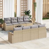 VidaXL Set de canapele pentru grădină 9 pcs Bej, Gri 55 x 55 x 37 cm
