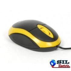 Mouse optic USB 1200dpi galben, Omega foto