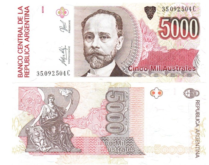 Argentina 5 000 5000 Australes 1989-1991 P-330e aUNC