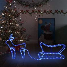 vidaXL Decorațiune de Crăciun cu ren și sanie, 252 leduri, exterior