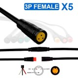 Conectori impermeabili 8 mm 3 pini mama pachet de 5 unități