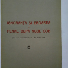 Nicolae T. Buzea, Ignoranta și eroarea in penal după noul cod