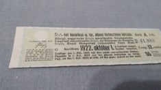 CUPOANE /BON DE TREZORERIE CU REDUCERE 1922 UNGARIA