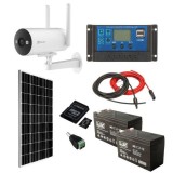 Kit camera supraveghere inteligenta 4G cu panou solar 170W &ndash; Functii AI 2K IR 30m, Acumulatori, Stocare inclusa SafetyGuard Surveillance