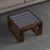 Gossi masuta de cafea cu led infinity, stejar fumuriu, 50x53x30 cm