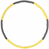 Cerc Hula Hoop pentru masaj si slabit, demontabil galben/gri, 83 cm, 0.9 kg