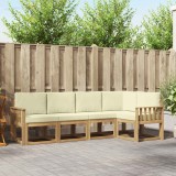 vidaXL Set de canapele de exterior cu pernă 5 pcs Alb și crem 3387624