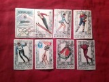 Serie Burundi 1968 - Sport - Olimpiada Iarna Grenoble ,7 val. stampilate cu 1 vigneta