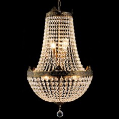 Candelabru metal cupru sticla transparenta 40x70/184 cm
