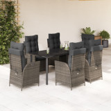 Set mobilier de gradina cu perne, 7 piese, gri, poliratan GartenMobel Dekor, vidaXL