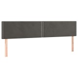 Cumpara ieftin Tablii de pat, gri inchis, 160x5x78/88 cm, catifea