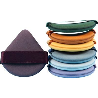 Set 7 bureti de machiaj flippy, reutilizabili, utilizare umeda sau uscata, powder puff, 5.5 x 5.5 x 0.9 cm, multicolor foto