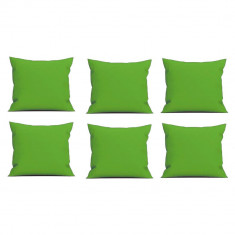 Set 6 perne decorative patrate, 40x40 cm, pentru canapele, pline cu Puf Mania Relax, culoare verde