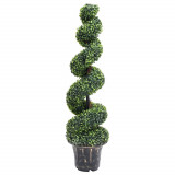 Planta artificiala de cimisir cu ghiveci, verde, 117cm, spirala GartenMobel Dekor, vidaXL