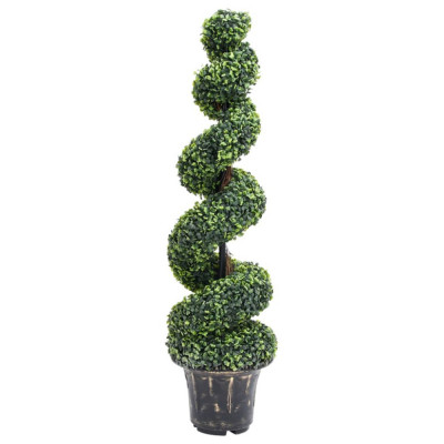 Planta artificiala de cimisir cu ghiveci, verde, 117cm, spirala GartenMobel Dekor foto