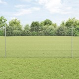 VidaXL Gard din s&acirc;rmă sudată cu 10 st&acirc;lpi &icirc;n U Argintiu 1.2x10 m Oțel
