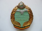 ROMANIA - INSIGNA AVIATIE - SCOALA MILITARA MAISTRI DE AVIATIE TRAIAN VUIA, RESTAURATA, IM 1.78