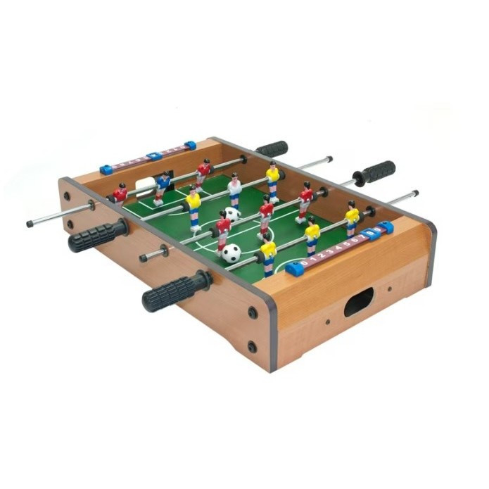 Mini Masa de Fotbal cu Teren si 12 Jucatori Flippy, 4 Manere, cu Tablou pentru Scor, din Metal, Lemn si ABS, 51 x 31 x 9.6 cm, pentru copii/adulti