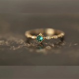 Inel Argint 925 Aurit, Piatră Precioasă Verde &ndash; Design Clasic și Rafinat Cod