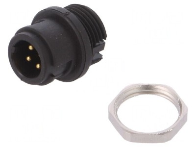 Conector circular soclu 710 tată PIN 4 neecranaţi aurit 3A foto