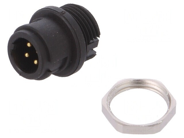 Conector circular soclu 710 tată PIN 4 neecranaţi aurit 3A