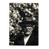 Tudor Arghezi, fotografie cu dedicație și carte de vizită, 1965