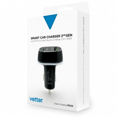 Accesorii auto si calatorie Vetter Smart Car Charger 2nd Gen, QC 3.0 and Power Delivery, High Power, 63W, Black