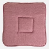 Pernă pentru scaun, 39x39 cm, roz, reversibilă, cu snururi de fixare, CMCLASS