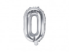 Balon folie metalizata litera O, Argintiu, 35cm foto