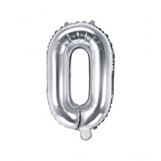 Balon folie metalizata litera O, Argintiu, 35cm
