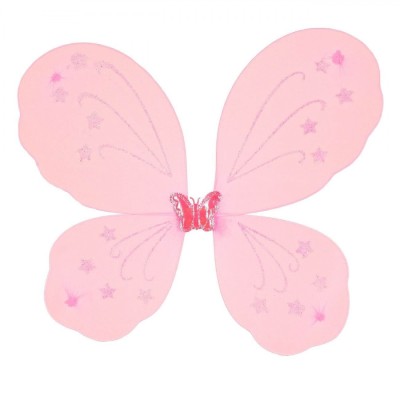 Aripi Deghizare, Model Fluture, Culoare Roz, Dimensiune 37x40cm, Stelute Glitter foto