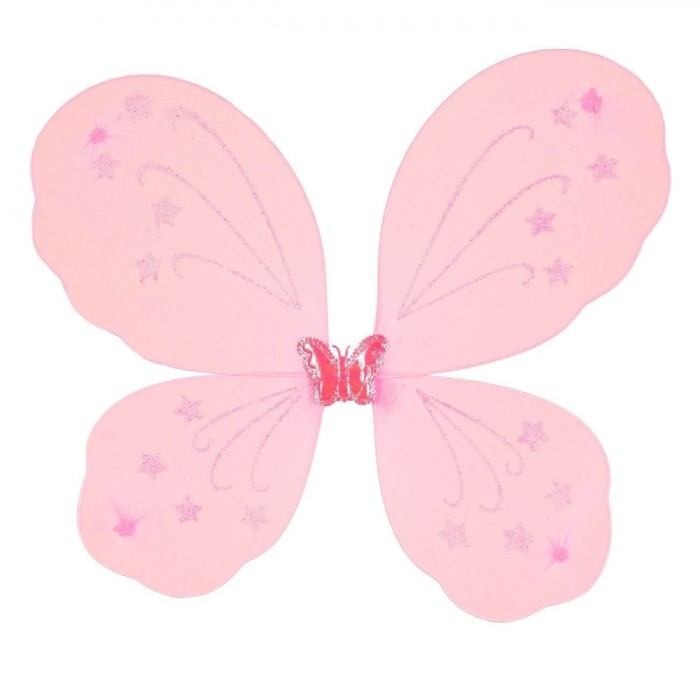Aripi Deghizare, Model Fluture, Culoare Roz, Dimensiune 37x40cm, Stelute Glitter