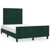 Cumpara ieftin Cadru de pat fara saltea verde inchis 120x190 cm catifea