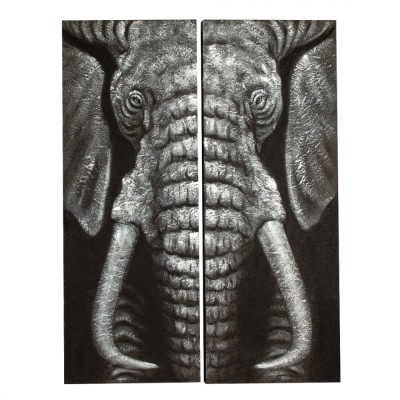Set tablouri pictate manual Serenity Elefant, Tip I foto