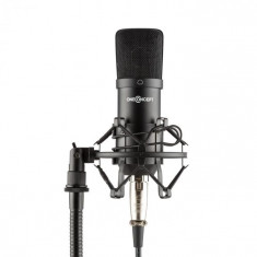 OneConcept Mic-700, microfon de studio, ? 34 mm, uni spin, protectie impotriva vantului, XLR, negru foto