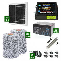 Pachet Gard electric 6,6j putere cu Panou Solar si 2000m de fir 120Kg