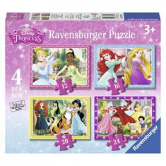 Puzzle Printesele Disney, + 4 ani, 4 puzzle-uri, Ravensburger