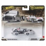 Transportator cu masinuta Hot Wheels, Car Culture Team Transport, Mercedes-Benz 300 SLR si Mercedes-Benz Renntransporter, JHX90