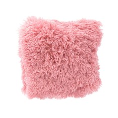 Perna decorativa, 25x25 cm, Imitatie blana, Roz, Poliester, ATU-081748 foto