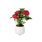 Bujori artificiali rosii in ghiveci 19 x 52 cm