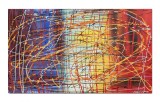 Cumpara ieftin Tablou pictat manual birou, living, Compozitie abstracta, 100x60cm ulei pe panza, reproducere Jackson Pollock