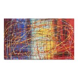 Tablou pictat manual birou, living, Compozitie abstracta, 100x60cm ulei pe panza, reproducere Jackson Pollock