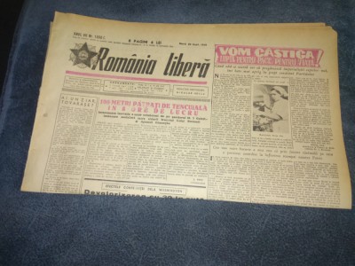 ZIARUL ROMANIA LIBERA 20 SEPTEMBRIE 1949 foto