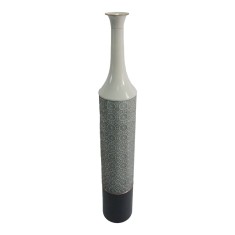 Vaza decorativa Semple Inart metal in nuanta Gri, alb si negru D15,9x101,6cm foto