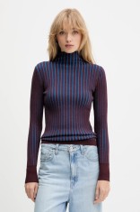 Desigual pulover BARROW culoarea violet, cu turtleneck, 25WWJF18 foto
