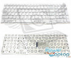 Tastatura Laptop alba Sony Vaio SVE15129CHS layout US fara rama enter mic foto
