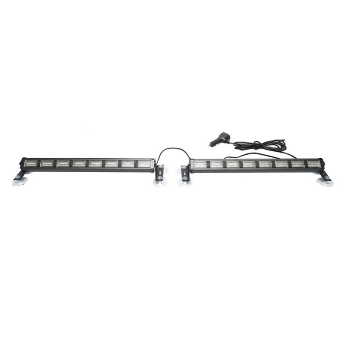 Set 2 lampi LED stroboscopice cu ventuze, 96W, 9-30V, 5 culori, 8 module 385x40x36mm