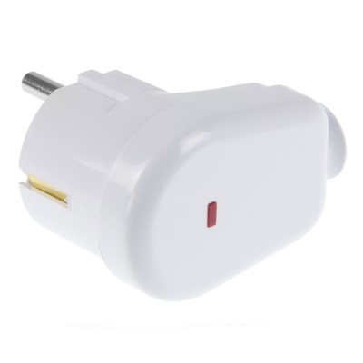 Stecher Shuko iesire laterala alb cu martor LED WT-16U/S/WE Plastrol foto